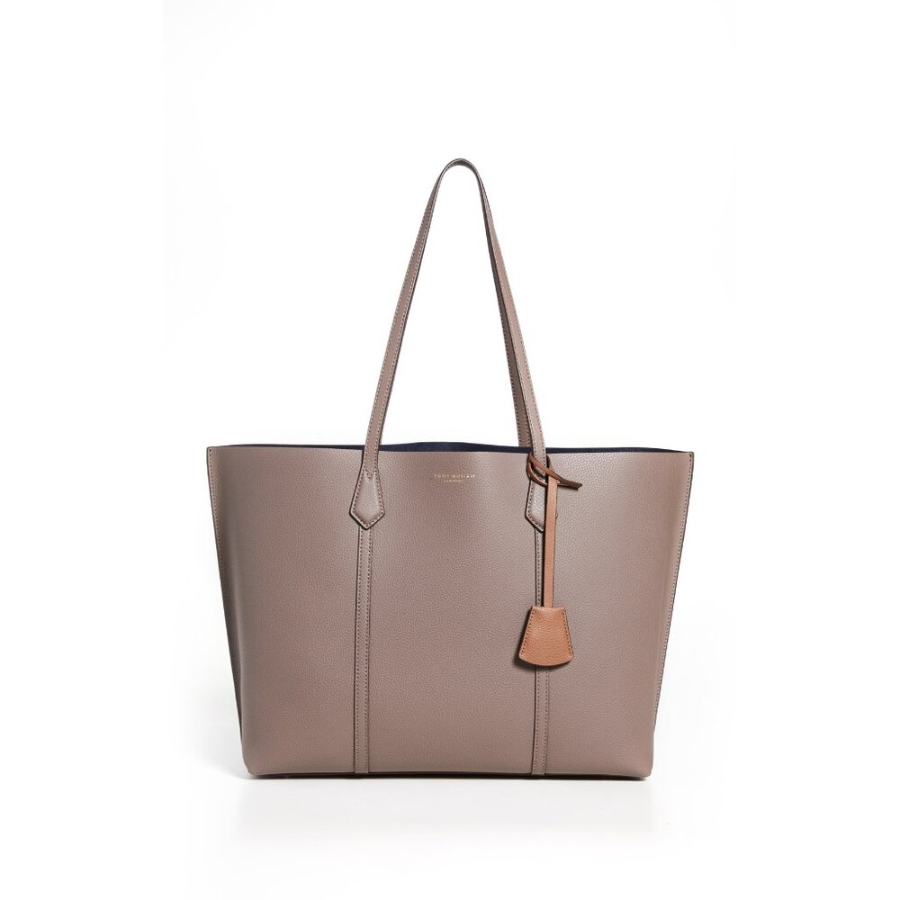 Tory Burch Perry Large Leather Tote – Clam Shell